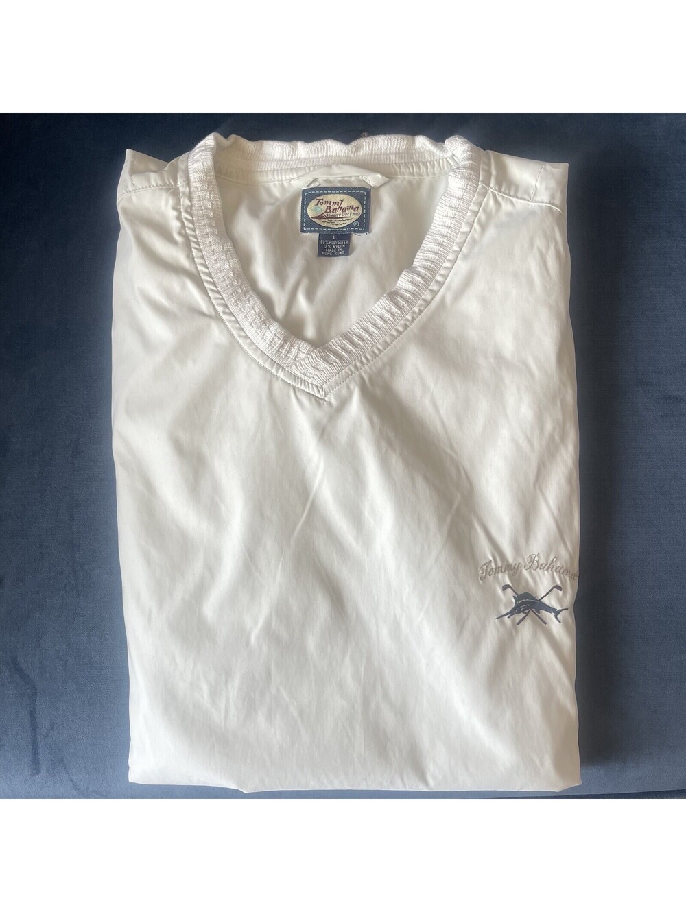 Tommy Bahama Men's Sz  L Golf Vest Pale Yellow Pockets Lined Poly Nylon